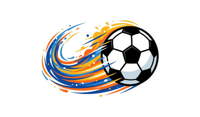 Soccer ball with motion trails vector fast football action illustration © MSTSUFIA