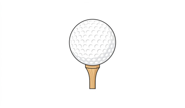 Golf ball on tee vector isolated sports illustration golf equipment icon