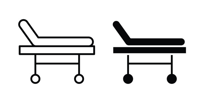 Hospital bed icon editable vector. Solid and line icons.