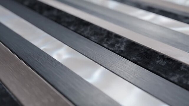 Abstract diagonal pattern of metallic and dark textured strips