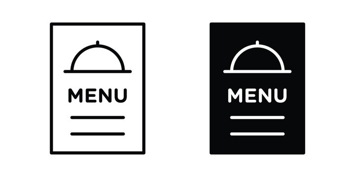 Menu icon editable vector. Solid and line icons.