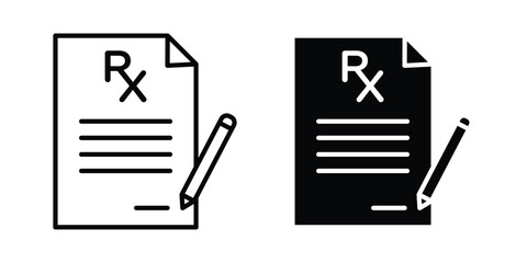 Prescription icon editable vector. Solid and line icons. © basit
