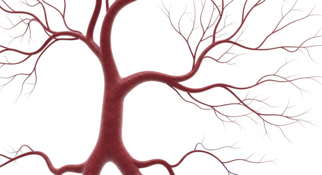 Detailed 3D Rendering of Human Arterial System.