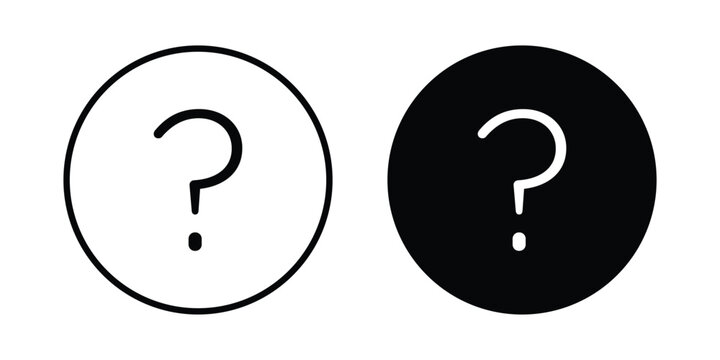 Question mark icon editable vector. Solid and line icons.