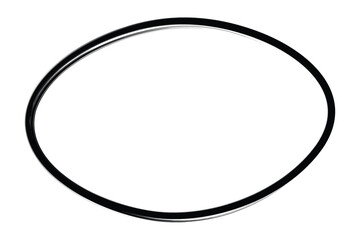 Obraz premium Modern brush stroke black oval ring circle sign icon grunge style texture on white background organic rough for text framing symbol vector illustration
