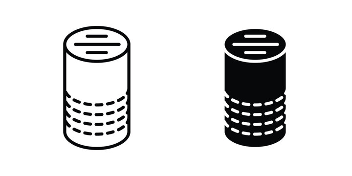 Smart speaker icon editable vector. Solid and line icons.
