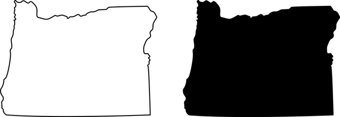 Outline and silhouette map of oregon state © mohammad