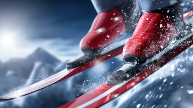 Dynamic Ski Jumper Landing on Snowy Slope with Dispersing Particles