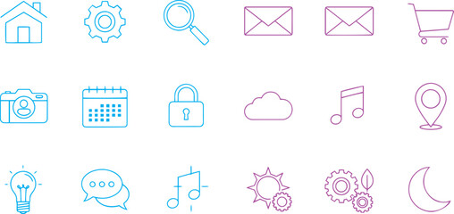 Smart Saving and Document Organization Outline Icons © Nasima