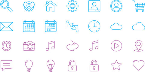 Smart Saving and Document Organization Outline Icons © Nasima