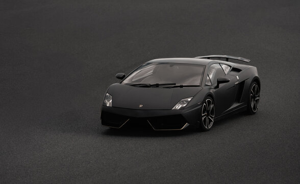 Black Lamborghini Gallardo Italian supercar, very fast sports car