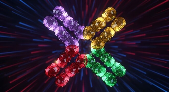 3D render of antibody molecule with a 3D render of an antibody protein molecule