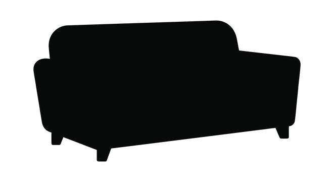 modern sofa silhouette against a white background