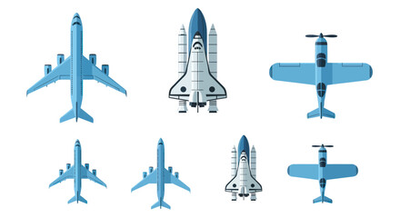 Collection of Airplanes and Space Shuttle Icons © Depadepo