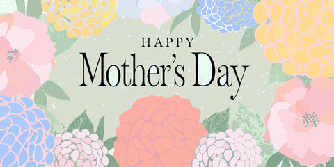 Floral mother s day greeting with pastel colored blossoms © Amrito