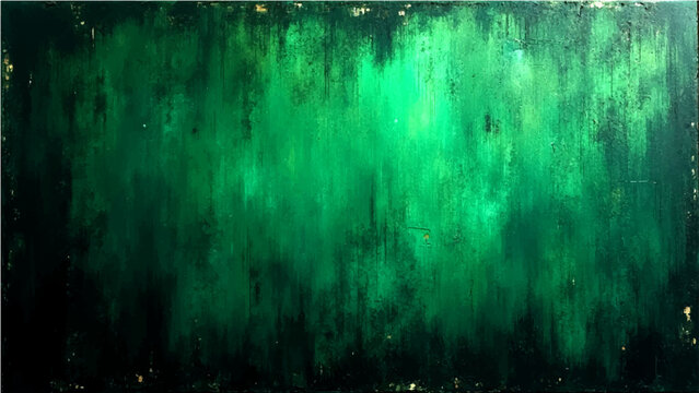 Vector Abstract, textured artwork, featuring blended strokes, evocative vibrant green hues against dark backdrop.