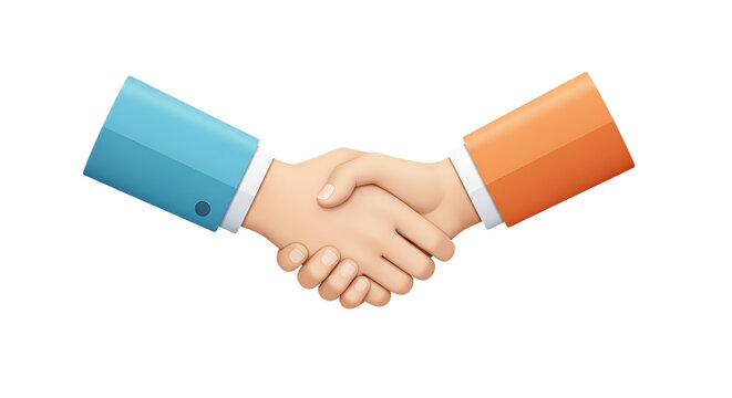 Stylized cartoon hands shaking hands in agreement on a black background handshake