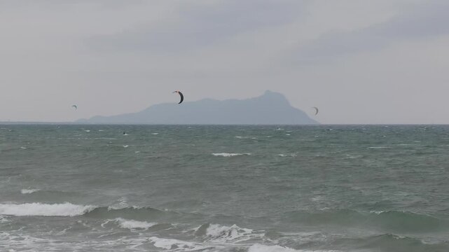 Kiteboarding at Circeo National Park, Italy	