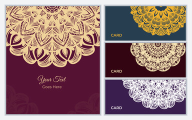 Luxury Mandala Lace Card Background Premium Vector Design © Nipa