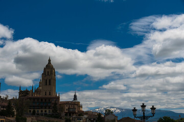 Obraz premium photographs from Segovia featuring its Gothic cathedral, historic churches, medieval streets, and urban