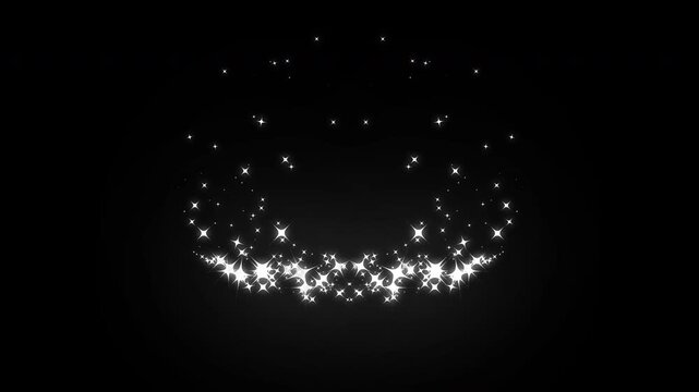 4k magic sparkles glitter line stars, white twinkling stars line sparkles, twinkling magic dust, fairy sparkle stars, fairy dust wand glitter stars trail transition on black screen, 4k animation