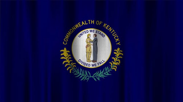 Kentucky Flag Animation With Fabric Texture
