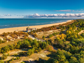 Baltic Sea and the Stogi beach in autumnal colors, Gdansk. Poland © Patryk Kosmider