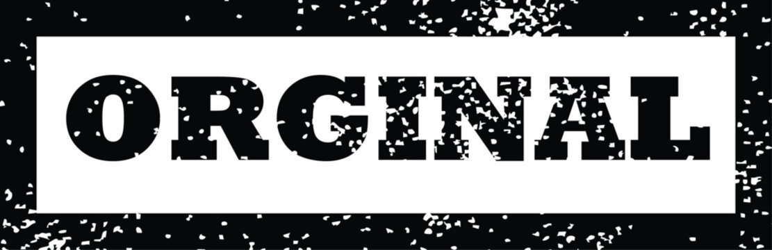 Black and white grunge stamp with the word "original text