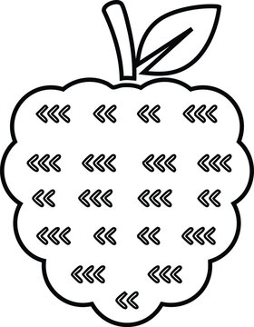Black and white raspberry with seeds and leaf fruit