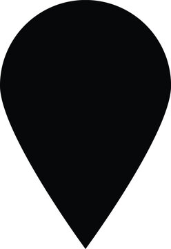Solid black teardrop shape on white background