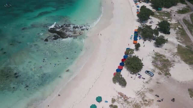 Vast Seaside Area With Natural Features. Open Aerial Perspective Highlighting Coast And Marine Boundaries. Comprehensive Drone Survey Capturing Diverse Marine And Coastal Landscape Elements, Lombok