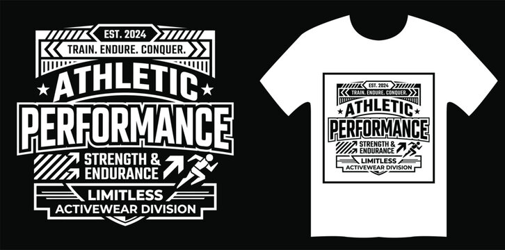 Fitness typography t-shirt designs for activewear