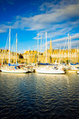 Fototapeta premium old town and marina of Saint Malo, Brittany, France