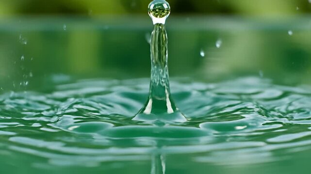 Macro Water Droplet Impact and Splash in Slow Motion.
