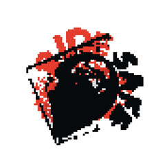 pixel art, lion, pixel lion, beast, wild animal, pixel design, 8bit, retro gaming, video game, gamer, gaming t-shirt, tee shirt, apparel, clothing, print on demand, graphic tee, shirt print, red and b © RAHAT