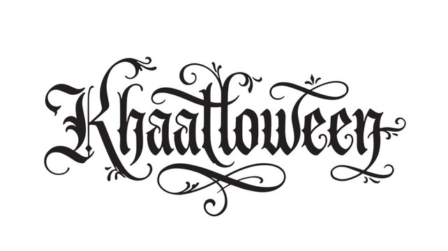 Knife tactical combat with double-edged blade tattoo calligraphy design for edgy streetwear and fantasy branding