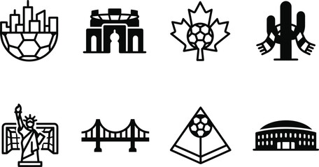 Naklejka premium Travel and Tourism Outline Icon Collection for Web and Mobile Design