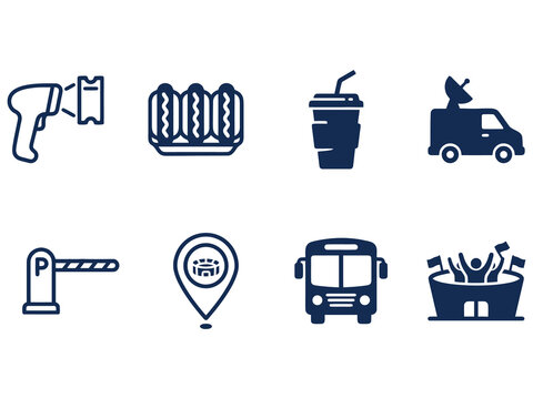 Flat icons set of daily life services