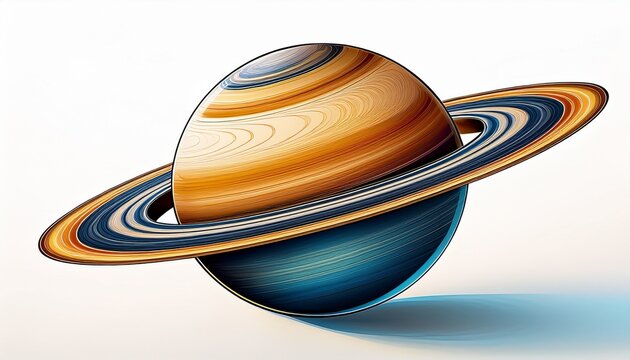 ringed planet isolated on a white background