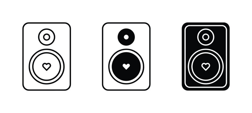 Speaker Icons, Audio Equipment, Music Symbol, Sound System Vector Graphics