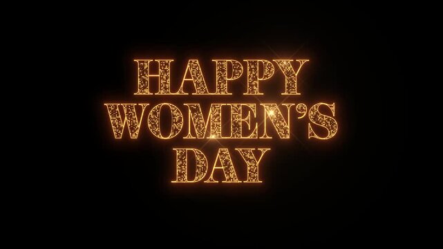 gold shimmer happy women's day animation background