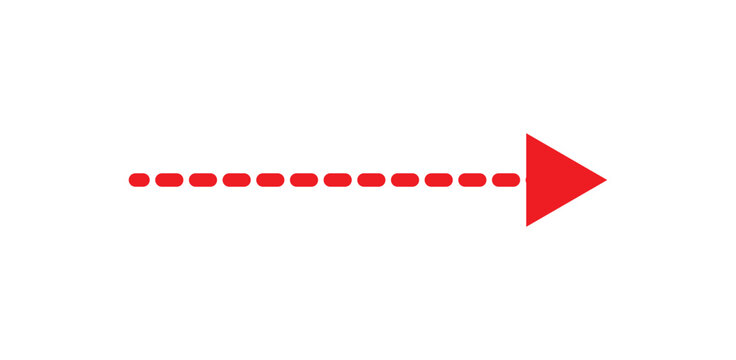 Vector hand drawn dashed arrows