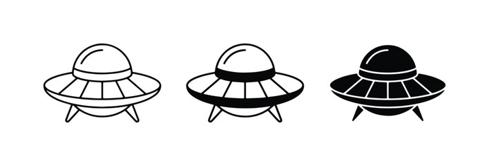Flying Saucer Icons, UFO Vector Graphics, Alien Spaceship Symbols, Sci-Fi Art © Sabbir
