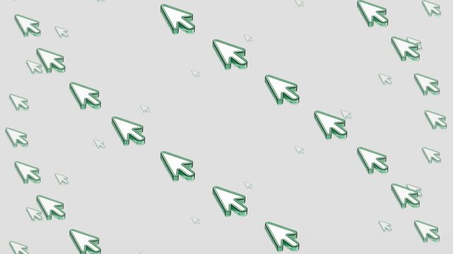 Green Cursors Green Computer Mouse Cursor Seamless Pattern Background Digital Navigation and Technology Concept