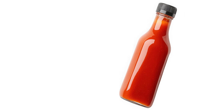 Hot sauce bottle on white background