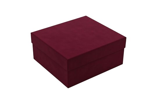 Elegant Burgundy Velvet Gift Box Isolated on for Luxury Jewelry Packaging White Background