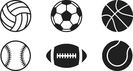 Set of various sports balls icons © zisun