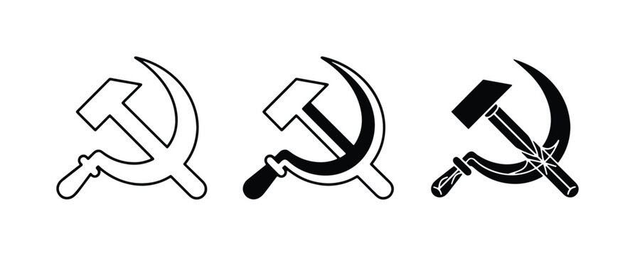 Hammer and Sickle Icons, Communism Symbols, Soviet Union Emblem Variations