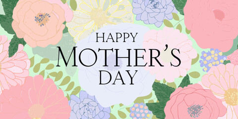 Floral mother s day greeting card with pastel colored flowers © MSTShikha
