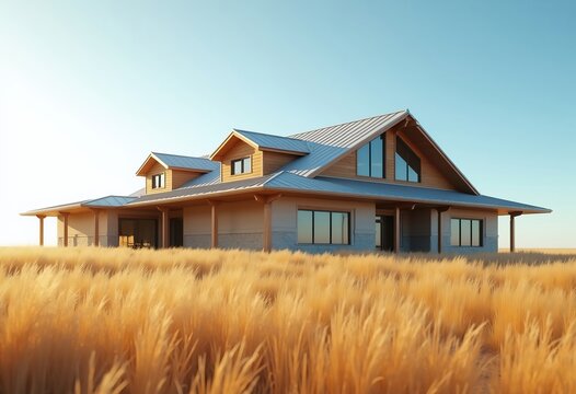 Prairie House Horizontal Lines Grassy Terrain Minimalist Iconic Organic Cadence Uncomplicated Elegance